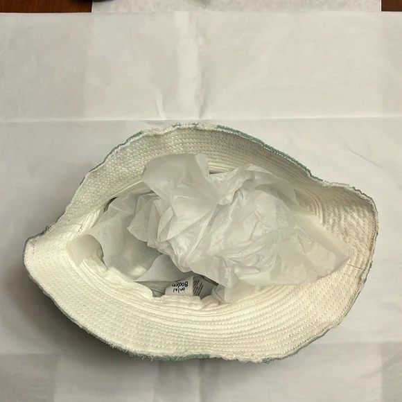 Mini Boden Cotton Bucket Hat Green Skulls Boys Sz 7-10 Years Sun - Picture 5 of 6